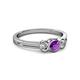 2 - Irina Amethyst and Lab Grown Diamond Three Stone Engagement Ring 
