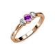 3 - Irina Amethyst and Lab Grown Diamond Three Stone Engagement Ring 