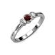 3 - Irina Red Garnet and Lab Grown Diamond Three Stone Engagement Ring 