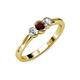 3 - Irina Red Garnet and Lab Grown Diamond Three Stone Engagement Ring 