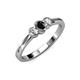 3 - Irina Black Diamond and White Lab Grown Diamond Three Stone Engagement Ring 