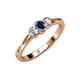 3 - Irina Blue Diamond and White Lab Grown Diamond Three Stone Engagement Ring 