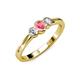 3 - Irina Pink Tourmaline and Lab Grown Diamond Three Stone Engagement Ring 