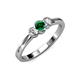 3 - Irina Emerald and Lab Grown Diamond Three Stone Engagement Ring 