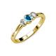 3 - Irina London Blue Topaz and Lab Grown Diamond Three Stone Engagement Ring 