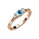 3 - Irina London Blue Topaz and Lab Grown Diamond Three Stone Engagement Ring 