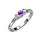 3 - Irina Amethyst and Lab Grown Diamond Three Stone Engagement Ring 