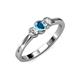 3 - Irina London Blue Topaz and Lab Grown Diamond Three Stone Engagement Ring 