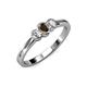 3 - Irina Smoky Quartz and Lab Grown Diamond Three Stone Engagement Ring 