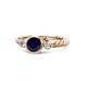 1 - Azalea Blue Sapphire and Lab Grown Diamond Three Stone Engagement Ring 