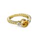 2 - Azalea Citrine and Lab Grown Diamond Three Stone Engagement Ring 