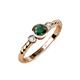 3 - Azalea Emerald and Lab Grown Diamond Three Stone Engagement Ring 