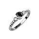 3 - Azalea Black Diamond and White Lab Grown Diamond Three Stone Engagement Ring 