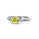 1 - Azalea Yellow Diamond and White Lab Grown Diamond Three Stone Engagement Ring 