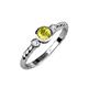 3 - Azalea Yellow Diamond and White Lab Grown Diamond Three Stone Engagement Ring 