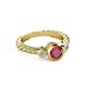 2 - Azalea Ruby and Lab Grown Diamond Three Stone Engagement Ring 