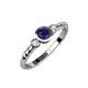 3 - Azalea Blue Sapphire and Lab Grown Diamond Three Stone Engagement Ring 