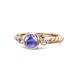 1 - Azalea Tanzanite and Lab Grown Diamond Three Stone Engagement Ring 