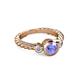 2 - Azalea Tanzanite and Lab Grown Diamond Three Stone Engagement Ring 