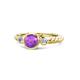 1 - Azalea Amethyst and Lab Grown Diamond Three Stone Engagement Ring 