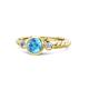 1 - Azalea Blue Topaz and Lab Grown Diamond Three Stone Engagement Ring 