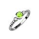 3 - Azalea Peridot and Lab Grown Diamond Three Stone Engagement Ring 