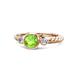 1 - Azalea Peridot and Lab Grown Diamond Three Stone Engagement Ring 