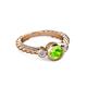 2 - Azalea Peridot and Lab Grown Diamond Three Stone Engagement Ring 