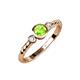 3 - Azalea Peridot and Lab Grown Diamond Three Stone Engagement Ring 