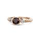 1 - Azalea Red Garnet and Lab Grown Diamond Three Stone Engagement Ring 