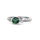 1 - Azalea Emerald and Lab Grown Diamond Three Stone Engagement Ring 