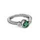 2 - Azalea Emerald and Lab Grown Diamond Three Stone Engagement Ring 