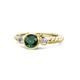 1 - Azalea Emerald and Lab Grown Diamond Three Stone Engagement Ring 