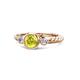 1 - Azalea Yellow Diamond and White Lab Grown Diamond Three Stone Engagement Ring 