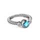 2 - Azalea London Blue Topaz and Lab Grown Diamond Three Stone Engagement Ring 