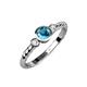 3 - Azalea London Blue Topaz and Lab Grown Diamond Three Stone Engagement Ring 