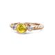 1 - Azalea Yellow Sapphire and Lab Grown Diamond Three Stone Engagement Ring 