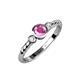 3 - Azalea Pink Sapphire and Lab Grown Diamond Three Stone Engagement Ring 