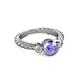 2 - Azalea Tanzanite and Lab Grown Diamond Three Stone Engagement Ring 