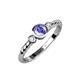 3 - Azalea Tanzanite and Lab Grown Diamond Three Stone Engagement Ring 