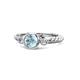 1 - Azalea Aquamarine and Lab Grown Diamond Three Stone Engagement Ring 