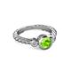 2 - Azalea Peridot and Lab Grown Diamond Three Stone Engagement Ring 