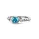 1 - Azalea London Blue Topaz and Lab Grown Diamond Three Stone Engagement Ring 