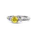 1 - Azalea Yellow Sapphire and Lab Grown Diamond Three Stone Engagement Ring 