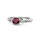 1 - Azalea Ruby and Lab Grown Diamond Three Stone Engagement Ring 