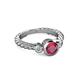 2 - Azalea Ruby and Lab Grown Diamond Three Stone Engagement Ring 