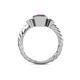 4 - Azalea Amethyst and Diamond Three Stone Engagement Ring 