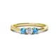 1 - Quyen 0.53 ctw (4.00 mm) Round Blue Topaz and Lab Grown Diamond Three Stone Engagement Ring  