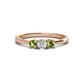1 - Quyen 0.57 ctw (4.00 mm) Round Peridot and Lab Grown Diamond Three Stone Engagement Ring  