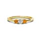 1 - Quyen 0.49 ctw (4.00 mm) Round Citrine and Lab Grown Diamond Three Stone Engagement Ring  